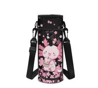 POLERO Axolotl Water Bottle Carrier with Shoulder Strap Girls Cute Cross Body Bottles Holder Sling Bags for Camping