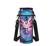 POLERO Axolotl Water Bottle Holder Carrier Bag for Girls Cute Water Bottles Sling Pouch with Shoulder Strap Back to School