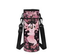 POLERO Axolotl Water Bottle Holder Cute Girls Insulated Water Bottle Carrier Bag with Adjustable Shoulder Strap