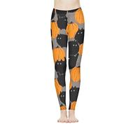 POLERO Black Cat Leggings for Women Halloween Pumpkin Leggings Novelty Yoga Pants for Casual - 3XL
