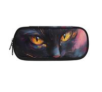 POLERO Black Cat Pencil Case for Girls Secondary School Stationery Pen Case with Compartments Zipper