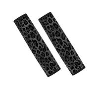 POLERO Black Leopard Auto Seatbelt Pads 2pcs Cheetah Print Car Seat Belt Covers for Women Men