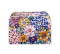 POLERO Boho Bright Blossom Toaster Cover 4 Slice Toaster Bag, Floral Bread Maker Cover Small Kitchen Appliance Dust Cover