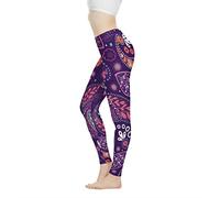 POLERO Boho Skull Floral Leopard Sloth Patterned Funky Leggings for Women Yoga Pants Workout Tights Sportswear Trousers XS-XXXL