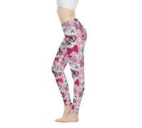 POLERO Boho Skull Floral Leopard Sloth Patterned Funky Leggings for Women Yoga Pants Workout Tights Sportswear Trousers XS-XXXL