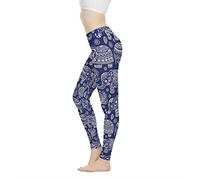 POLERO Boho Skull Floral Leopard Sloth Patterned Funky Leggings for Women Yoga Pants Workout Tights Sportswear Trousers XS-XXXL