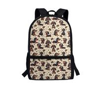 POLERO Boys Dachshund Backpack School Bag Age 6-8 17 inch Sausage Dog Rucksack with 5.4 Padded Shoulder Strap