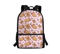 POLERO Capybara Backpack for Girls for Primary 17" Lightweight Cute School Bag with Wide Padded Strap