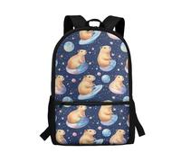 POLERO Capybara Backpack Space School Bag Galaxy Rucksack with Planets Print for Back to School Boys