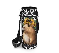POLERO Capybara Water Bottle Carrier for Girls with Shoulder Strap Sports Bottle Holder Neoprene Sleeve