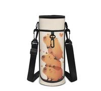 POLERO Capybara Water Bottle Holder for Girls Cute Sports Drink Bottles Carrier Bag with Shoulder Strap