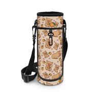 POLERO Capybara Water Bottle Sling Holder Carrier with Shoulder Strap Cute Drink Bottle Neoprene Sleeve for Girls