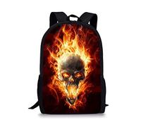 POLERO Children's Backpack School Bag Nursery Preschool Bag Toddler Travel Bag Skull Print Design, Style 9, 44x28x13cm, Mesh pocket