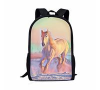 POLERO Colorful Horse Backpack for Women Girls Boys School Backpack Casual Ruckpack Travel Lightweight Shoulder Bags