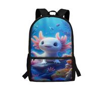 POLERO Cute Axolotl Backpack Back to School Bags for Kids Lightweight Travel Rucksack Adjutable Shoulder Strap