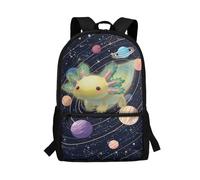 POLERO Cute Axolotl Backpack for Boys School Bags Space Rucksack Solar System Backpacks Lightweight