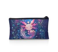 POLERO Cute Axolotl Pencil Case for Girls School Pencil Pouch Slim Zipper Stationery Supplies