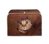 Polero Cute Cat 3D Print 4 Slice Toaster Dust Cover with Hook, Small Appliance Cover for Kitchen