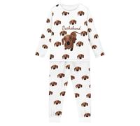 POLERO Cute Dachshund Pyjamas for Kids Sausage Dog Lovers Boys Sleepwear Pjs Set 2 Piece Long Sleeve Tops with Soft Pants Size 11-12