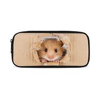 POLERO Cute Hamster Pencil Case for Girls Boys School Desk Pencil Pouch Kids Zipperd Pen Bags