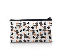 POLERO Cute Sausage Dog Pattern Pencil Case for Kids School Stationery Holder Zipper Pencil Pouch