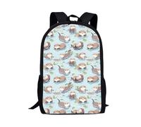 POLERO Cute Sea Otter Backpack Kids School Bookbag for Girls Boys Casual Daypack Large Capacity