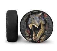 POLERO Dinosaur Spare Tire Cover 3D Print Dust-proof Spare Tire Storage Bags Fits for 14-19 inch Wheel Tire Case