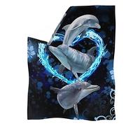POLERO Dolphin Blanket for Women Men Kids Bed Throws Ocean Theme Sofa Blanket Lightweight Cozzy Blanket and Throws 3XL