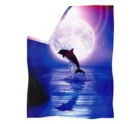POLERO Dolphin Throw and Blanket Fluffy Blanket for Livingroom Bedroom Bed Throws Ocean Theme Sofa Blanket Throws S