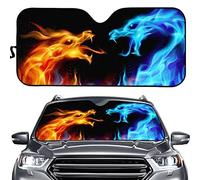 POLERO Fire Dragon Car Sunshade Novelty Windshield Sun Shade for Vehicles Auto Sun Visor Accessories Summer Heat Reflector