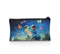 POLERO Frog Pencil Case Kids Back to School Pen Pouch Slim Small Butterfly Stationery Supplies
