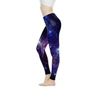 POLERO Funky Galaxy Patterned Women's Full Length Yoga Leggings Fitness Running Pilates Tights Gym Skinny Pants, XXX-Large