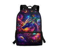 POLERO Galaxy Backpack Kids Girls School Bags Dragon Rucksack with Compartment Space Bookbags