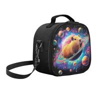 POLERO Galaxy Capybara Lunch Box Kids Space Lunch Bag Insulated Lunchbox with Shoulder Strap for School