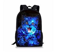 POLERO Galaxy Cat Backpack for Kids Cute Kitty Rucksack for Boys Girls Shoulder Daypack School Bags
