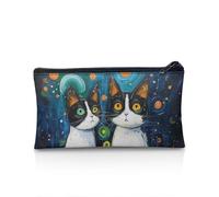 POLERO Galaxy Cat Pencil Case for Girls Cute Pencil Pouch Box Zipper Slim Holder Back to School Stuff