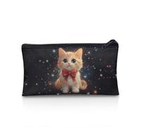 POLERO Galaxy Cat Pencil Case Kids Back to School Supplies Cute Pencil Pouch Slim Lightweight