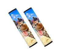 POLERO Giraffe Auto Seatbelt Strap Pads for Women Men Funny Animal Car Seat Belt Covers 2 Pack