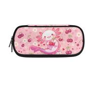 POLERO Girls Axolotl Pencil Cases Tollder Back to School Supplies Cute Pen Holder Cherry Floral Pencil Storage Bag