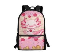 POLERO Girls Backpack Axolotl School Bag Cute Rucksack 17 Inch Cherry Ice Cream 3D Print Bookbag Daypack