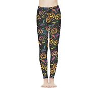 POLERO Halloween Leggings for Women Pumpkin Bat Galaxy Yoga Pants Casual Novelty Yoga Leggings - S