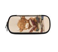POLERO Highland Cow Pencil Case Boys Toddler Cute Pen Holder Pencil Organiser Storage Bag for Back to School