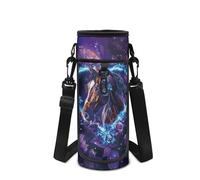 POLERO Horse Water Bottle Holder for Girls Galaxy Drink Bottle Sleeves with Pocket Adjustable Shoulder Strap Bag