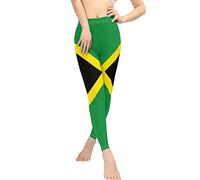 POLERO Jamaica Flag Leggings High Waisted Full Length Yoga Pants for Women for Workout Tummy Control Tights - 2XL