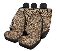 POLERO Leopard Print Car Seat Covers Front Back Seat Protector Universal Fit Most SUV Sedan Trucks Cars, Keep Your Vehicle Cool New