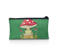 POLERO Mushroom Frog Pencil Case Kids School Stationery Supplies Slim Pen Pouch Box Holder