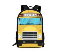 POLERO School Bus Backpack for Kids Back to School Bus Print Bookbag Daypack School Bags for Girls Boys