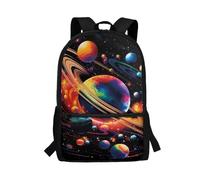 POLERO Solar System Backpack Galaxy Planet Print School Bag for Kids Teens Casual Daypack Travel Bag