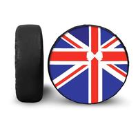POLERO Union Jack British Flag Car Spare Tire Cover Fits for 14-19 inch Wheel Tire Case Wheel Protective Cover