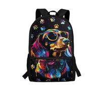 POLERO UOIMAG Dachshund Backpack for Sausage Dog Lovers Funny School Bag Bookbag Casual Daypack Travel Rucksack